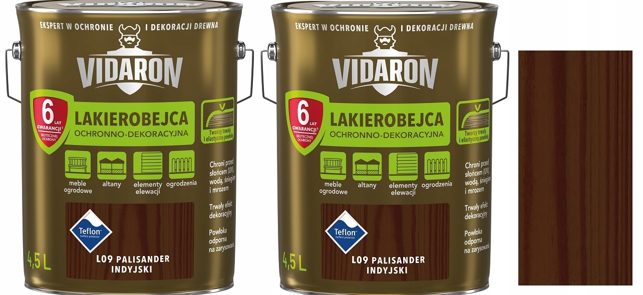 Vidaron lazúra na rozpúšťadlovej báze 4,5 l L09 Indický palisander